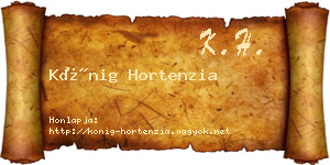 Kőnig Hortenzia névjegykártya
